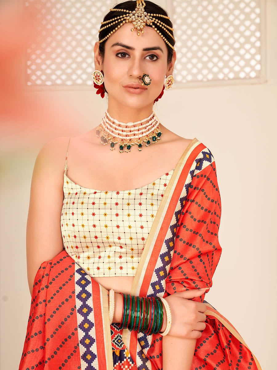 Myra Multicolour Digital Printed Designer Lehenga | Grocsy