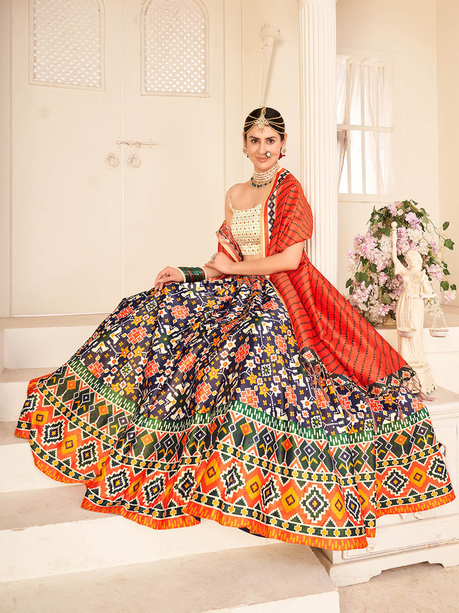Myra Multicolour Digital Printed Designer Lehenga | Grocsy