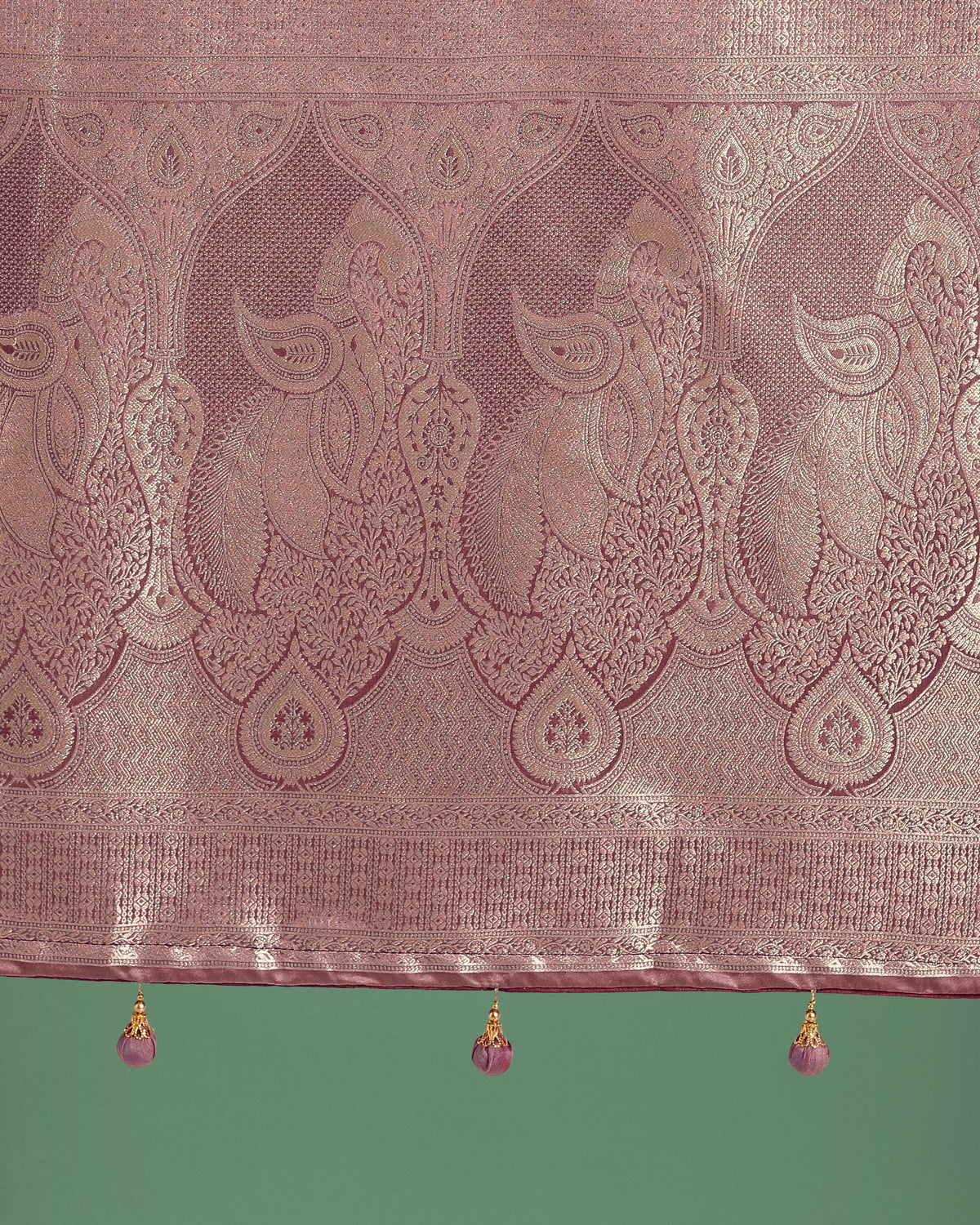 Monjolika Fashion Dusty Rose Pink Weaving Banarasi Satin Silk Trendy Saree For Festival | Grocsy