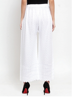 PAVONINE White Color Full Chikankari Rayon Fabric Sharara For Women | Grocsy