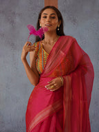 Tikhi Imli Zari Organza Heavy Work Saree | Grocsy