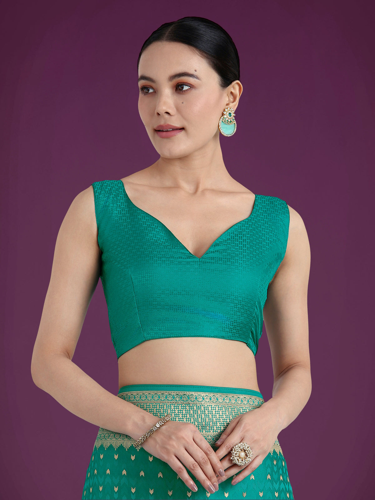 Monjolika Fashion Gorgeous Turquoise Woven Banarasi Satin Designer Silk Saree | Grocsy