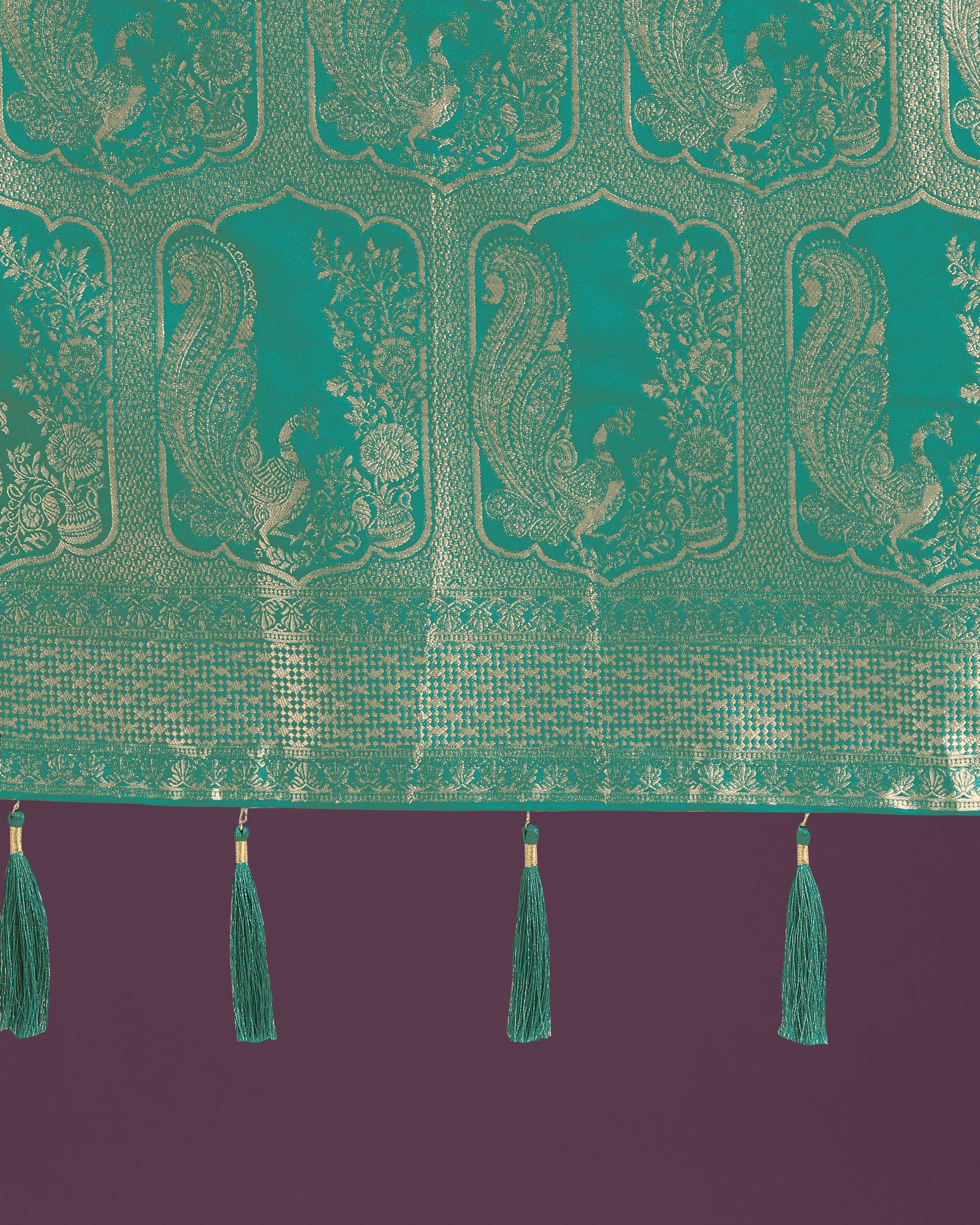 Monjolika Fashion Gorgeous Turquoise Woven Banarasi Satin Designer Silk Saree | Grocsy