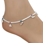 AanyaCentric Silver Plated Traditional Anklets Payal - Classic and Stylish for Women and Girls | Grocsy
