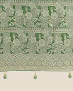 Monjolika Fashion Green Color Banarasi Satin Silk Zari Weaving Festival Saree | Grocsy