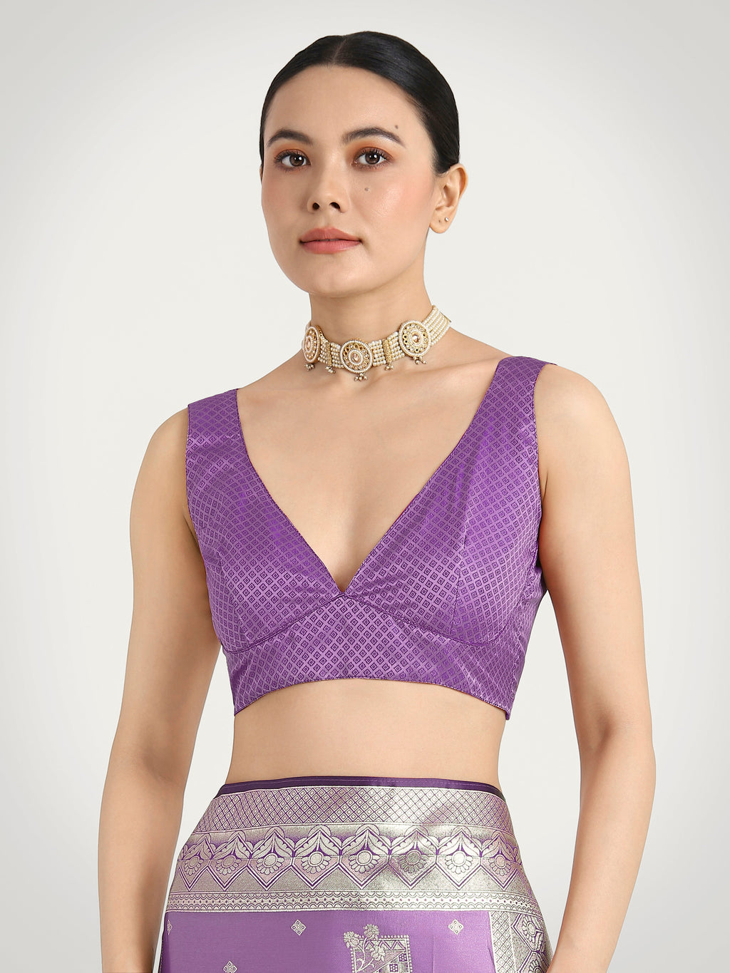 Monjolika Fashion Lavender Color Banarasi Satin Silk Zari Weaving Festival Saree | Grocsy