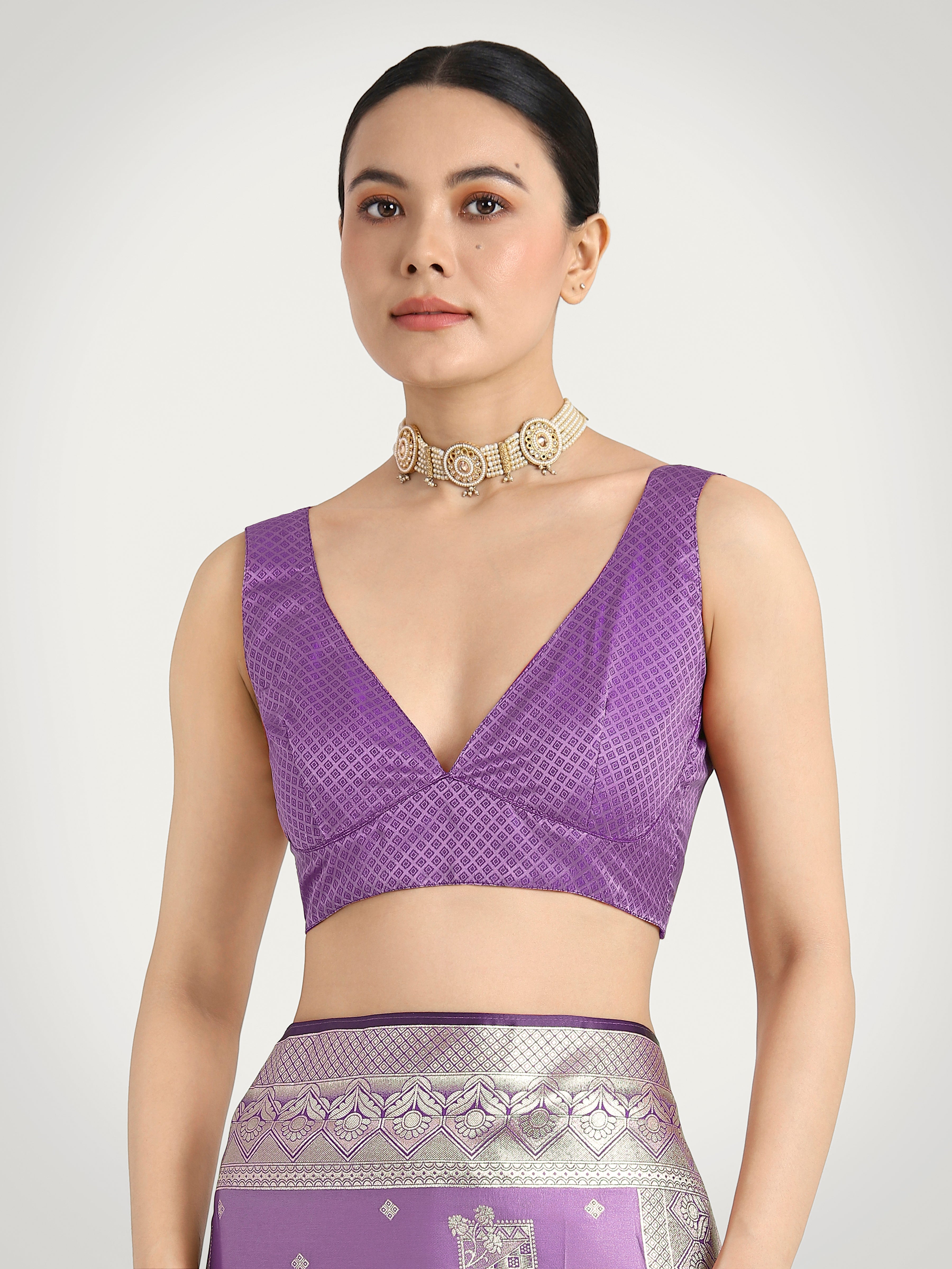 Monjolika Fashion Lavender Color Banarasi Satin Silk Zari Weaving Festival Saree | Grocsy