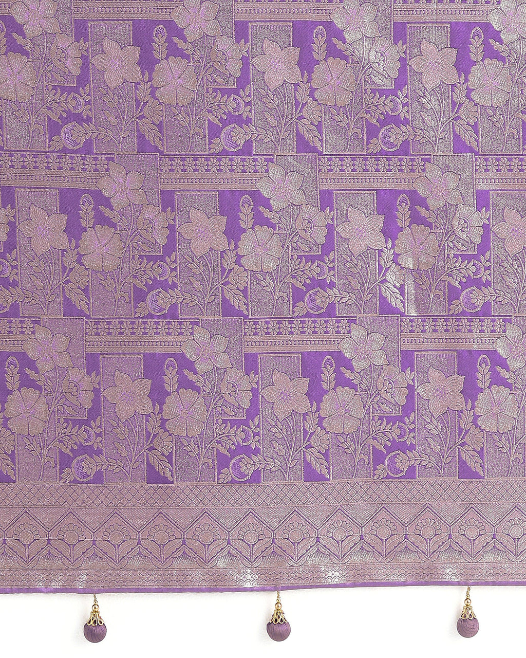 Monjolika Fashion Lavender Color Banarasi Satin Silk Zari Weaving Festival Saree | Grocsy