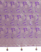 Monjolika Fashion Lavender Color Banarasi Satin Silk Zari Weaving Festival Saree | Grocsy