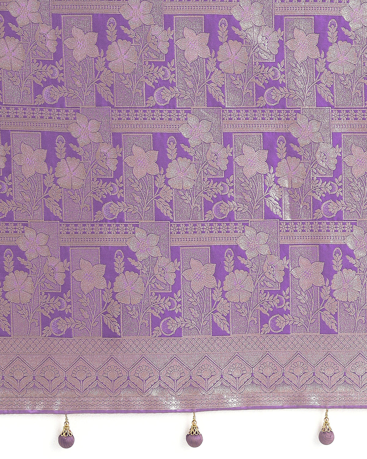 Monjolika Fashion Lavender Color Banarasi Satin Silk Zari Weaving Festival Saree | Grocsy