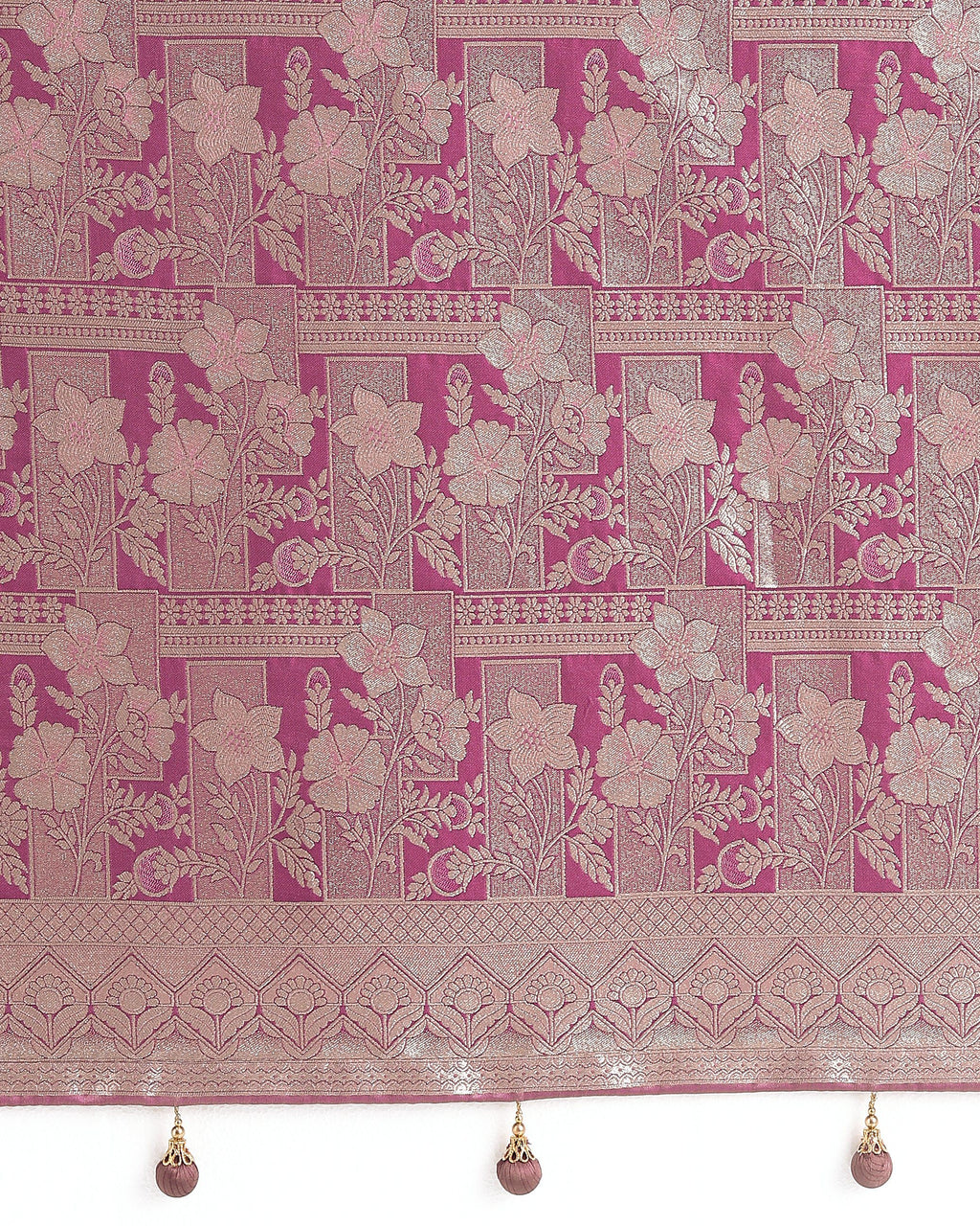 Monjolika Fashion Rose Pink Color Banarasi Satin Silk Zari Weaving Festival Saree | Grocsy