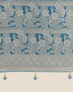 Monjolika Fashion Cyan blue Pink Color Banarasi Satin Silk Zari Weaving Festival Saree | Grocsy