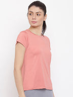 MKH Women Pink Dri-FIT Running T-shirt | Grocsy