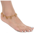 AanyaCentric Gold-Polished Traditional Anklets Payal - Classic and Stylish for Women and Girls | Grocsy
