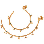 AanyaCentric Gold-Polished Traditional Anklets Payal - Classic and Stylish for Women and Girls | Grocsy