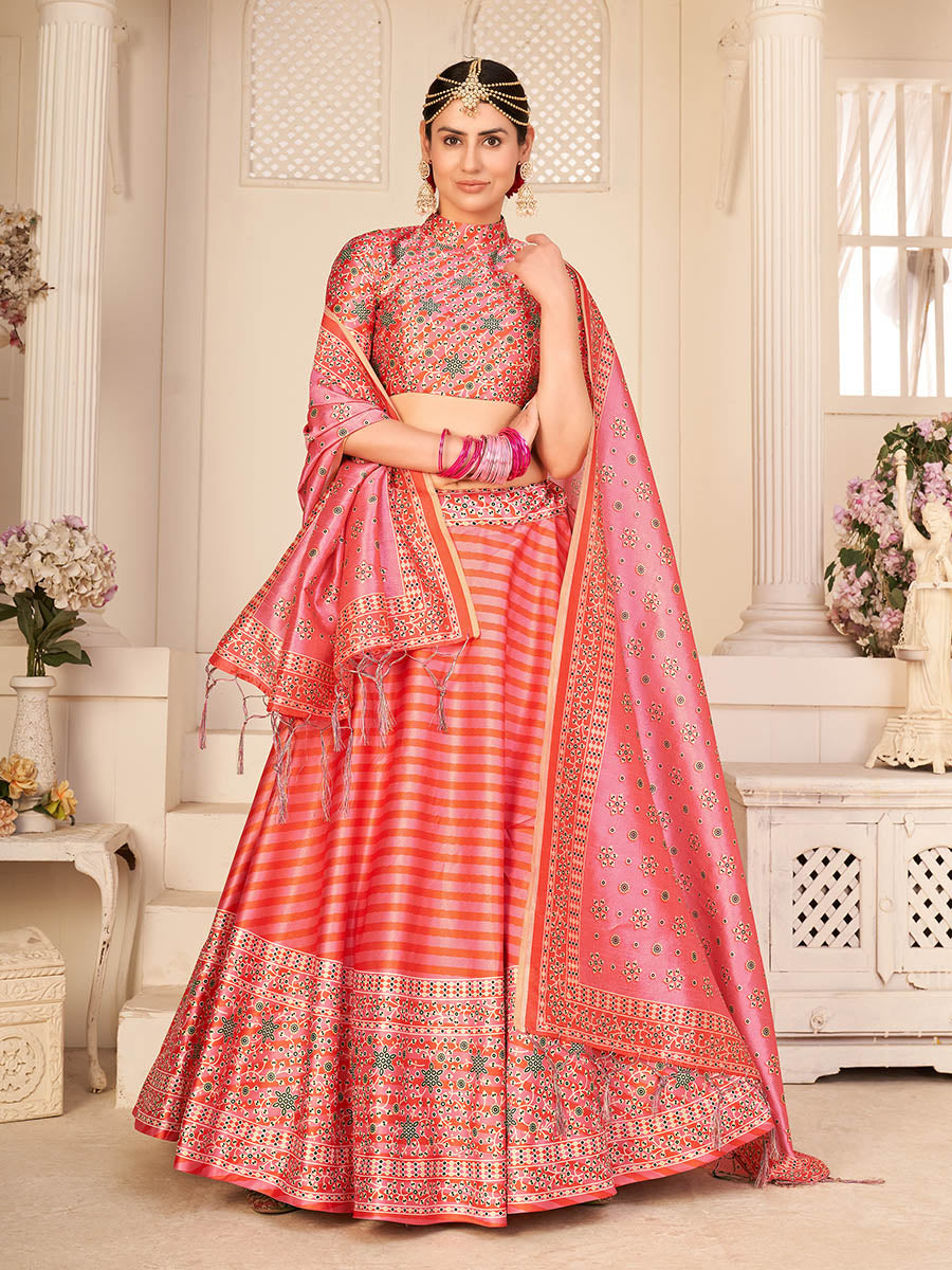 Myra Multicolour Digital Printed Designer Lehenga | Grocsy