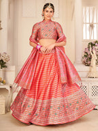 Myra Multicolour Digital Printed Designer Lehenga | Grocsy