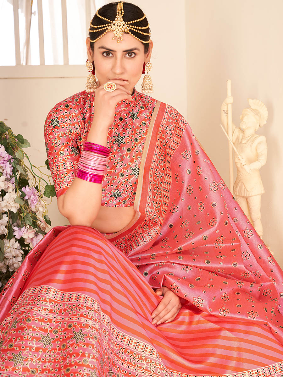 Myra Multicolour Digital Printed Designer Lehenga | Grocsy