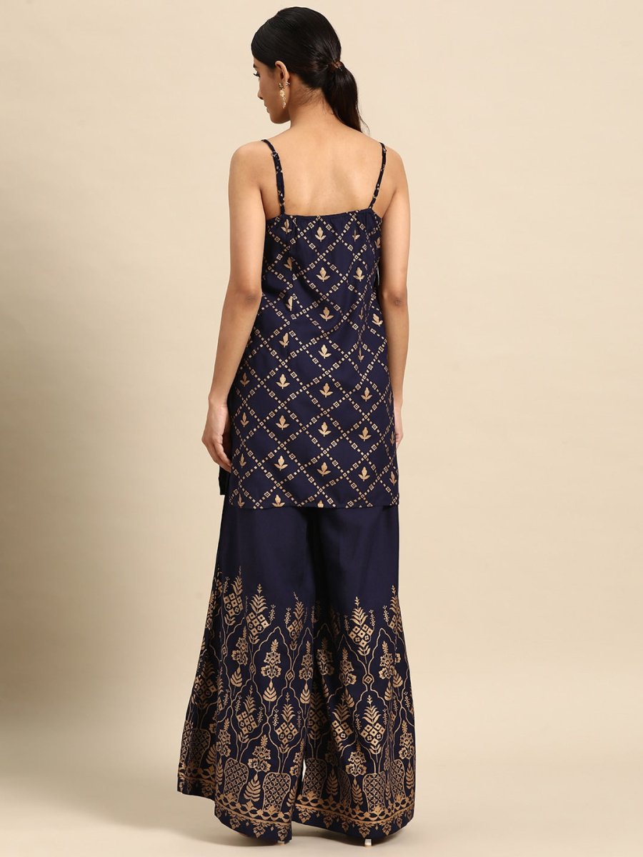 All About You Foil Printed Regular Kurta with Palazzos | Grocsy