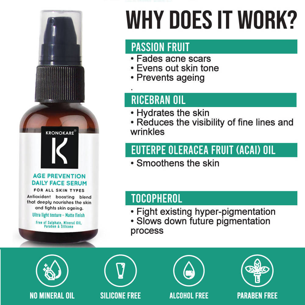 Kronokare Age Prevention Daily Face Serum | Grocsy