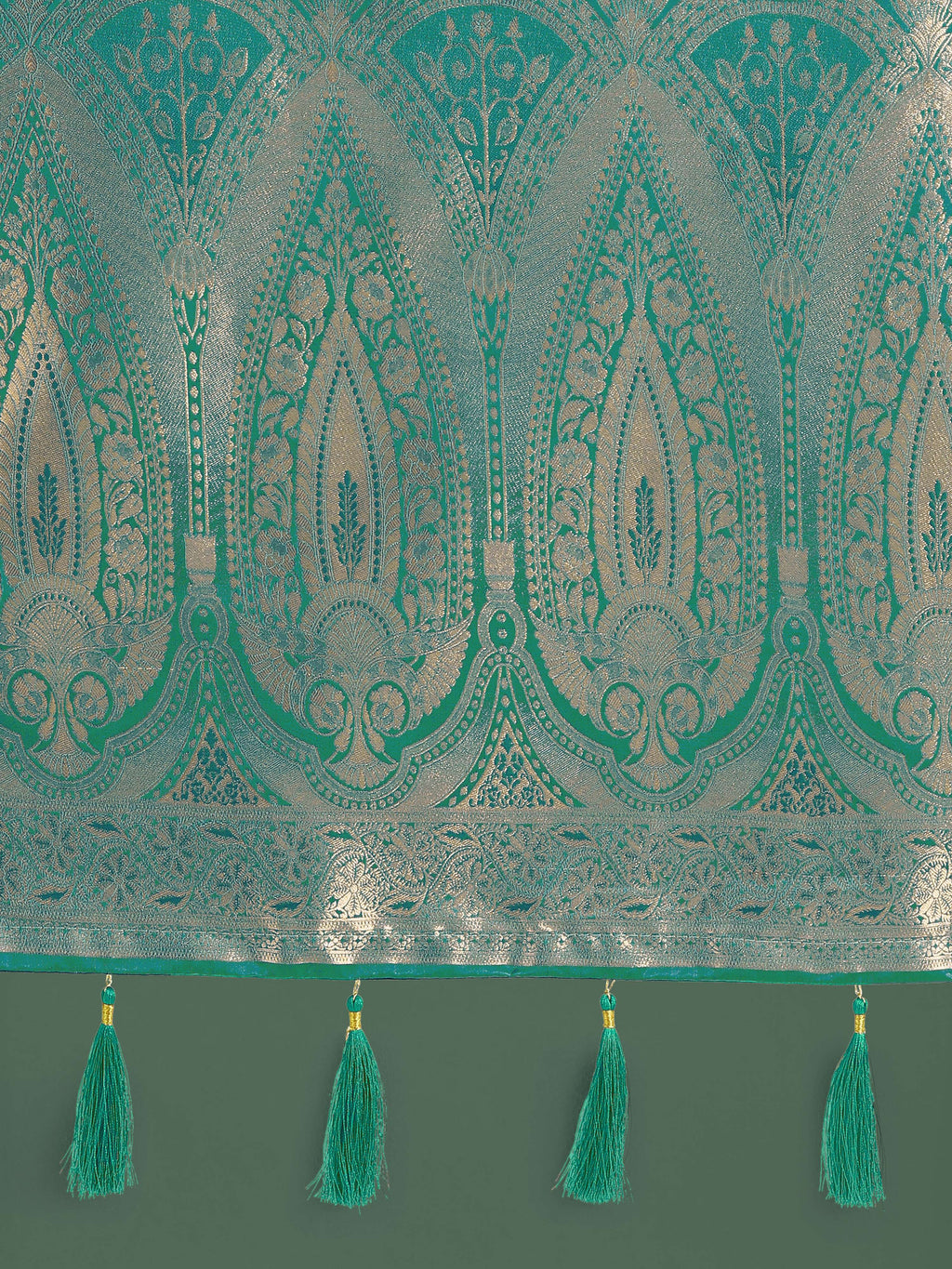 Monjolika Fashion Divine Turquoise Soft Banarasi Satin Silk Saree With Blouse Piece | Grocsy