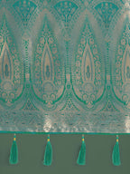 Monjolika Fashion Divine Turquoise Soft Banarasi Satin Silk Saree With Blouse Piece | Grocsy