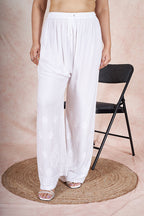 Rangreza Ethnic Rayon Palazzo White | Grocsy