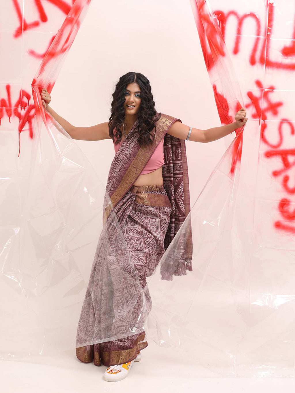 Tikhi Imli Zari Cotton Ready to Wear Saree | Grocsy