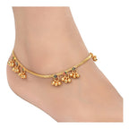 AanyaCentric Gold-Polished Traditional Anklets Payal - Classic and Stylish for Women and Girls | Grocsy