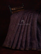 Dark Wine Geometrical Design Semi Chanderi Saree By Gayathri Reddy Designer Studio | Grocsy