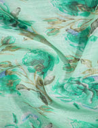 Shades of Mint Green Colour Printed Semi Chanderi Saree By Gayathri Reddy Designer Studio | Grocsy