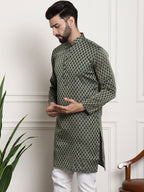 Sojanya Band Collar Ethnic Motifs Woven Design Kurta | Grocsy