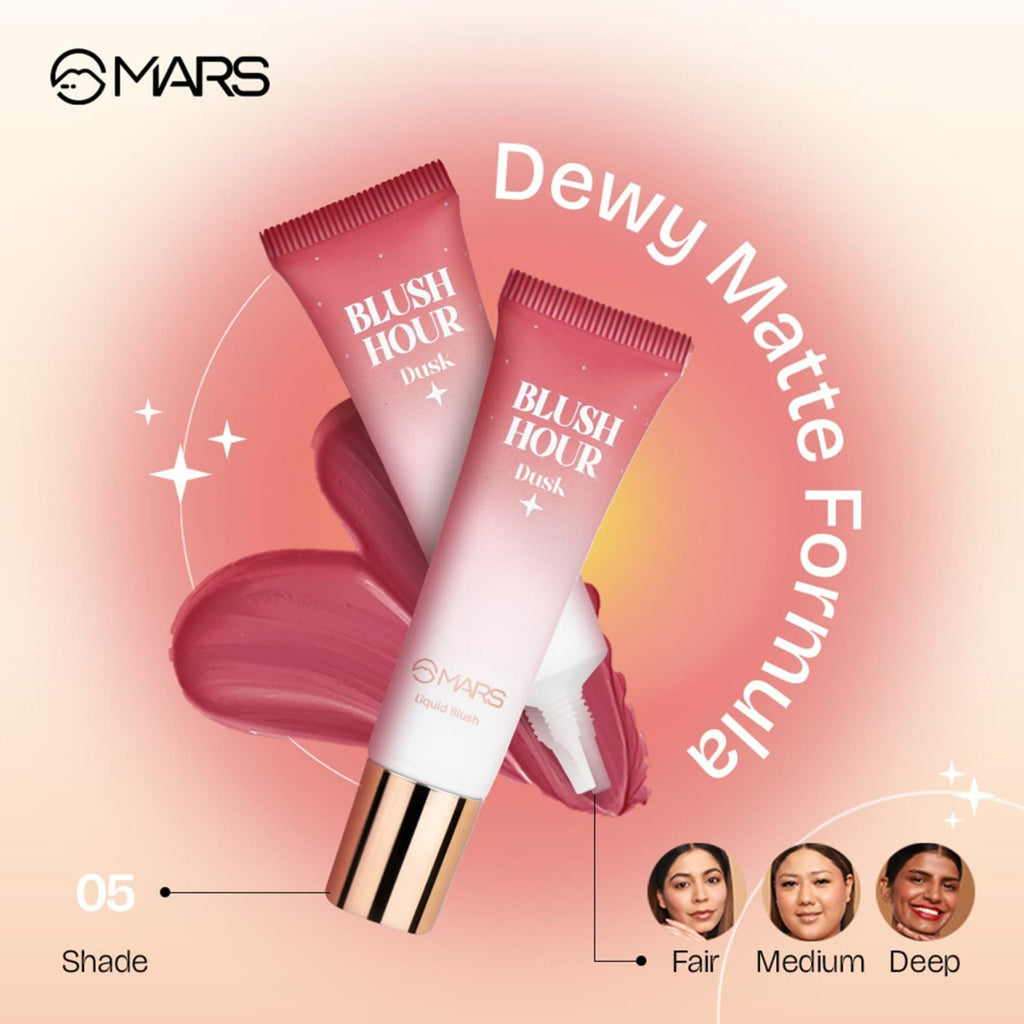MARS Cosmetics Liquid Blush Hour Dewy-Matte Finish - 05 Dusk | Grocsy