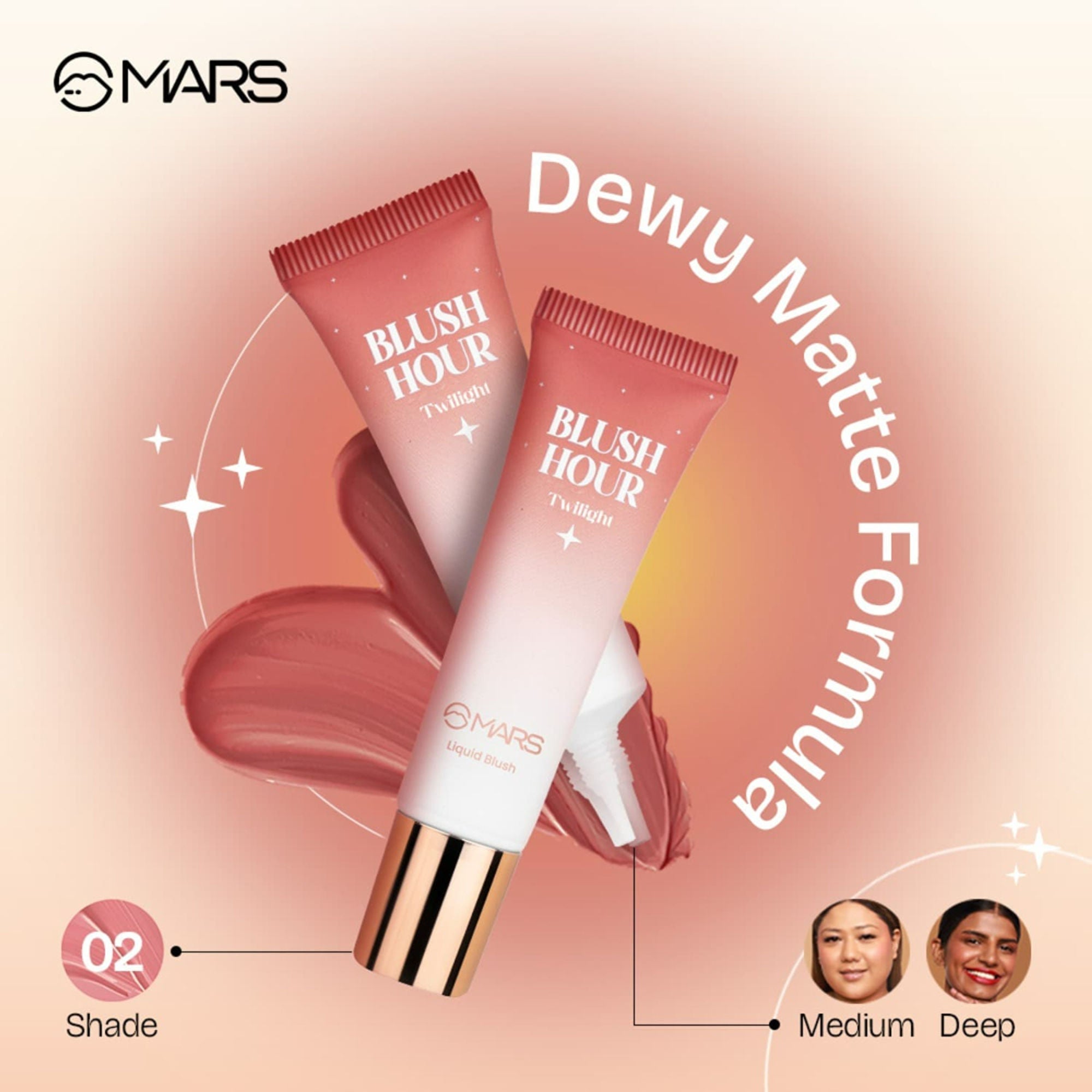 MARS Cosmetics Liquid Blush Hour Dewy-Matte Finish - 02 Twilight | Grocsy
