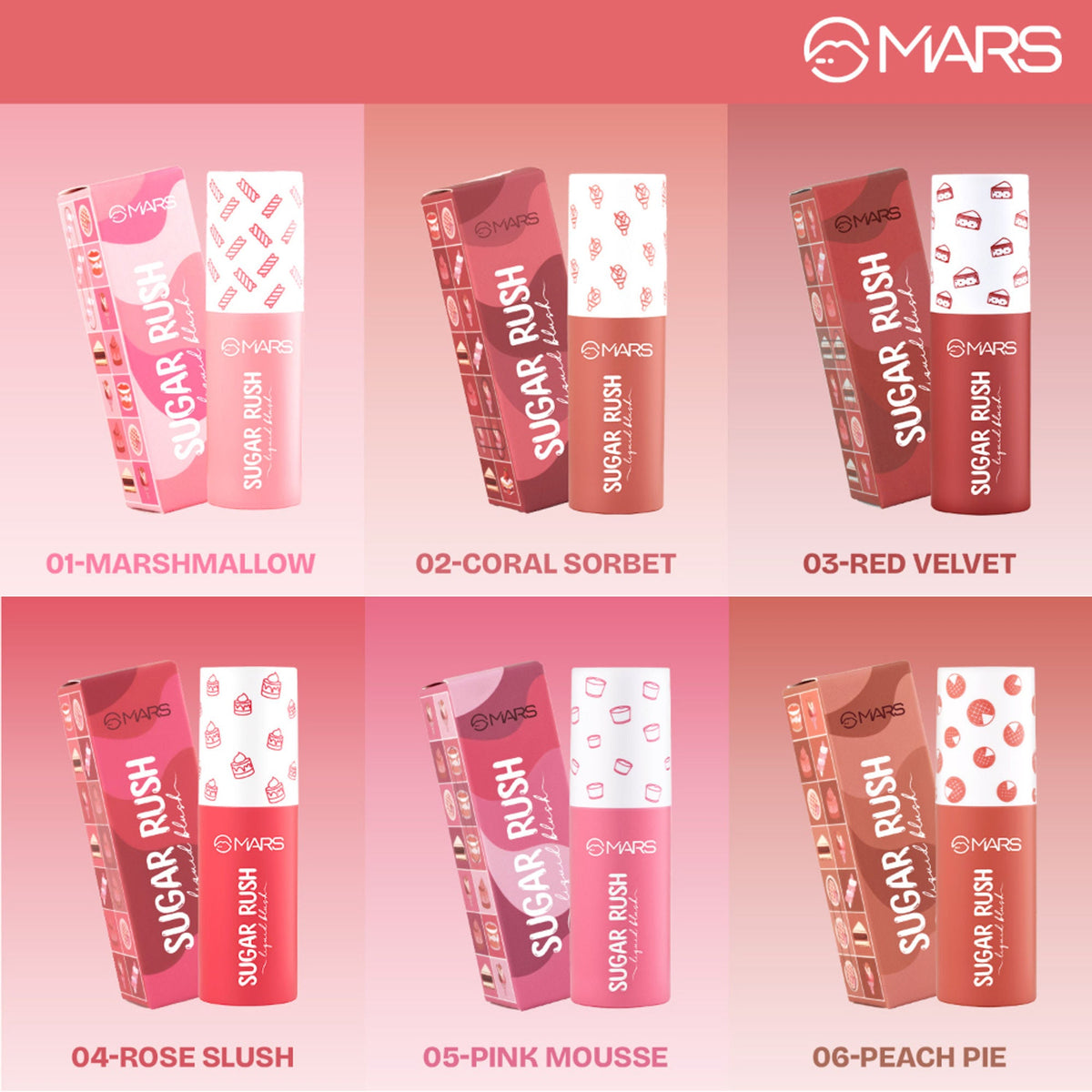 MARS Cosmetics Sugar Rush Liquid Blush - 04-Rose Slush | Grocsy