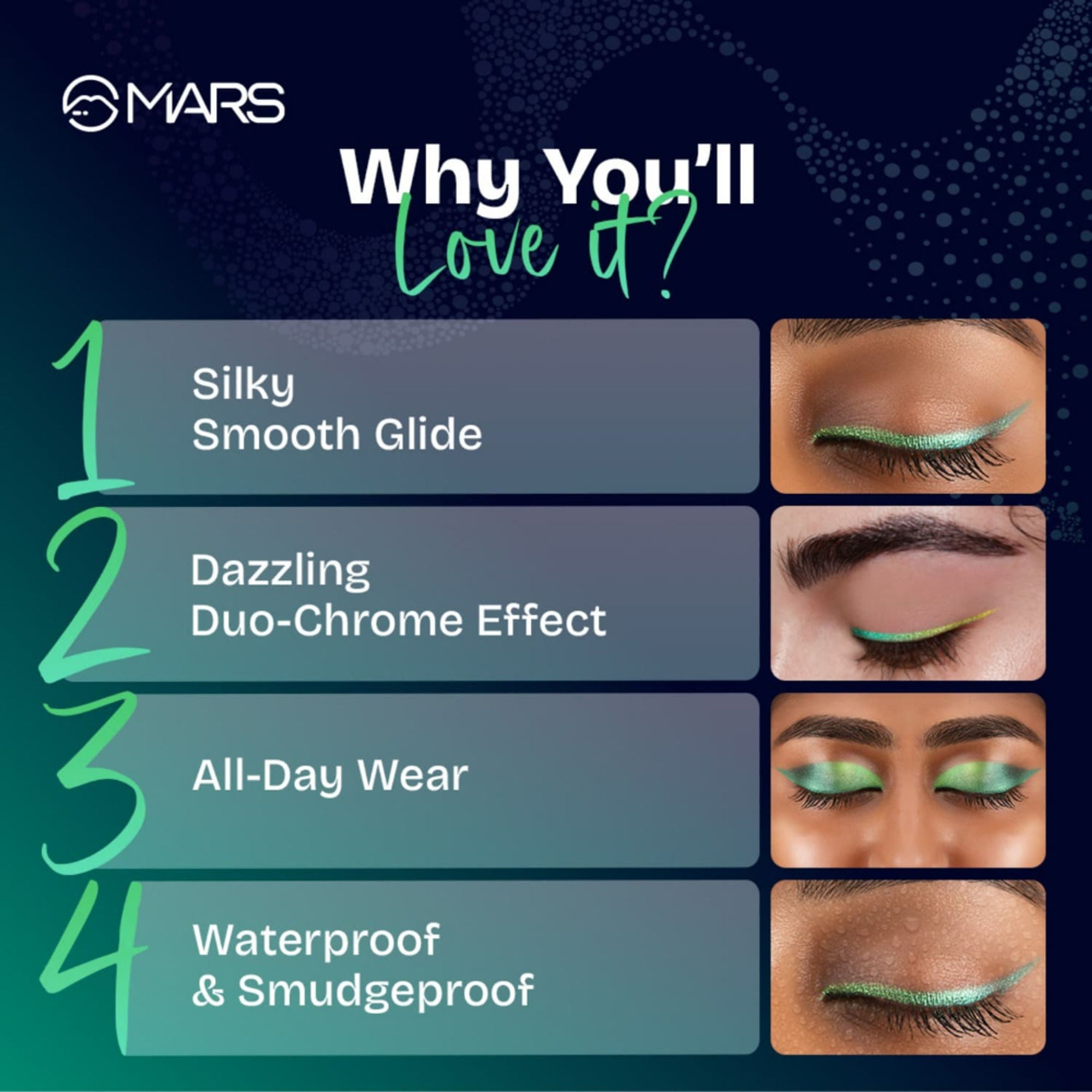 MARS Cosmetics Northern Lights In A Pencil Eyeliner - 01-Swedish Aurora | Grocsy