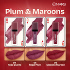 MARS Cosmetics Queen Of Mattes Reds & Maroons Liquid Lipsticks - Plums Maroons | Grocsy