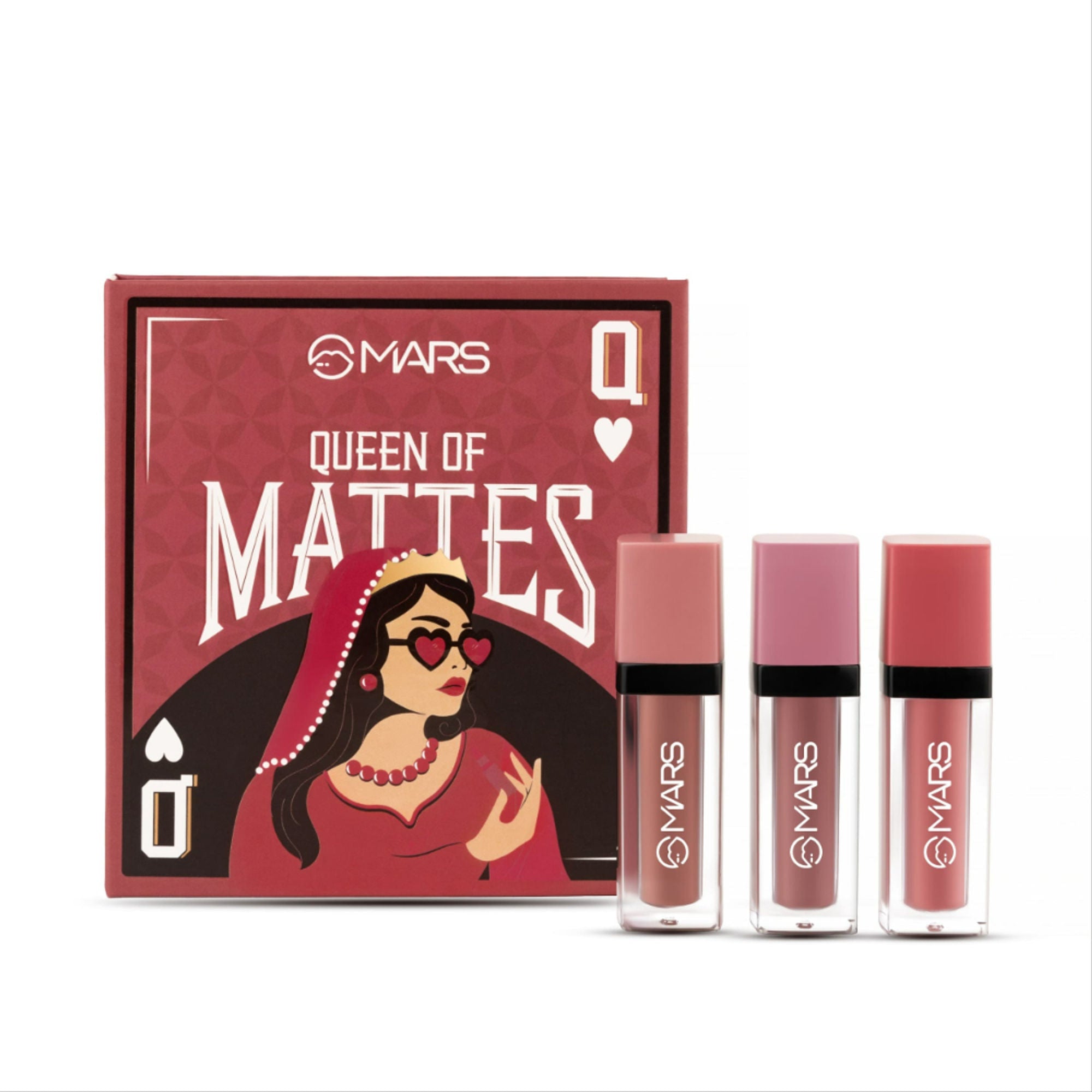 MARS Cosmetics Queen Of Mattes Reds & Maroons Liquid Lipsticks - Peaches Nude | Grocsy