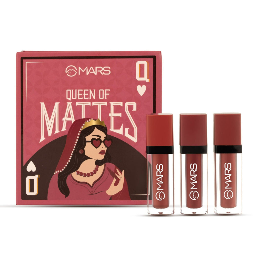 MARS Cosmetics Queen Of Mattes Reds & Maroons Liquid Lipsticks - Blushed Nudes | Grocsy