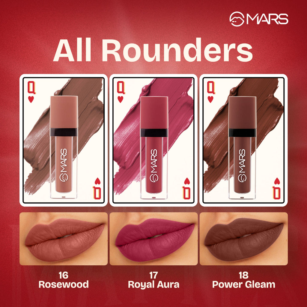 MARS Cosmetics Queen Of Mattes Reds & Maroons Liquid Lipsticks - All Rounder | Grocsy