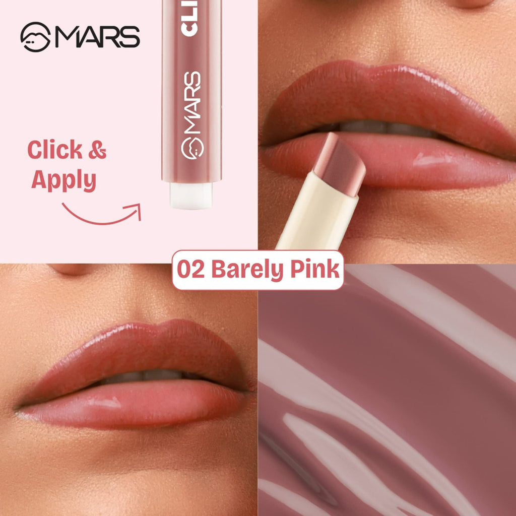 MARS Cosmetics Click Stix Gloss Lip Balm - 02-barely Pink | Grocsy