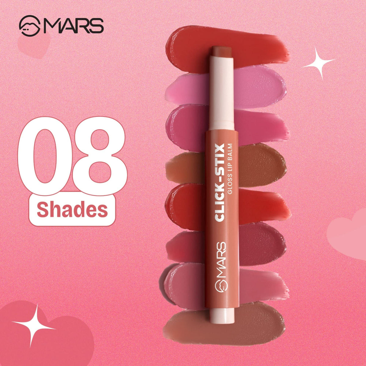 MARS Cosmetics Click Stix Gloss Lip Balm - 04-cherry Glaze | Grocsy