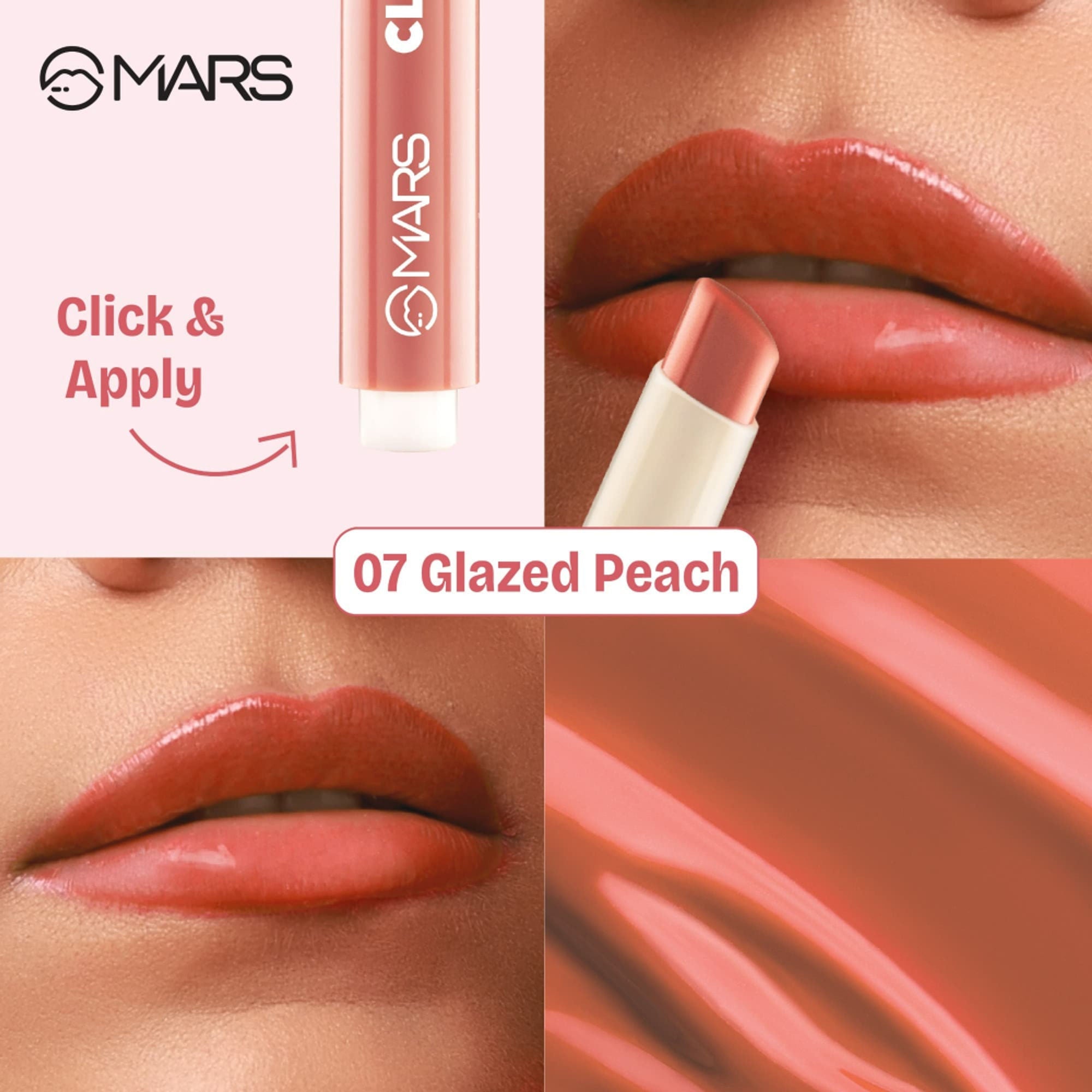 MARS Cosmetics Click Stix Gloss Lip Balm - 07-glazed Peach | Grocsy