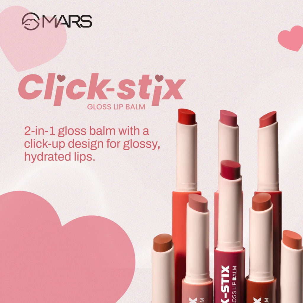 MARS Cosmetics Click Stix Gloss Lip Balm - 07-glazed Peach | Grocsy