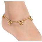 AanyaCentric Gold-Polished Traditional Anklets Payal - Classic and Stylish for Women and Girls | Grocsy