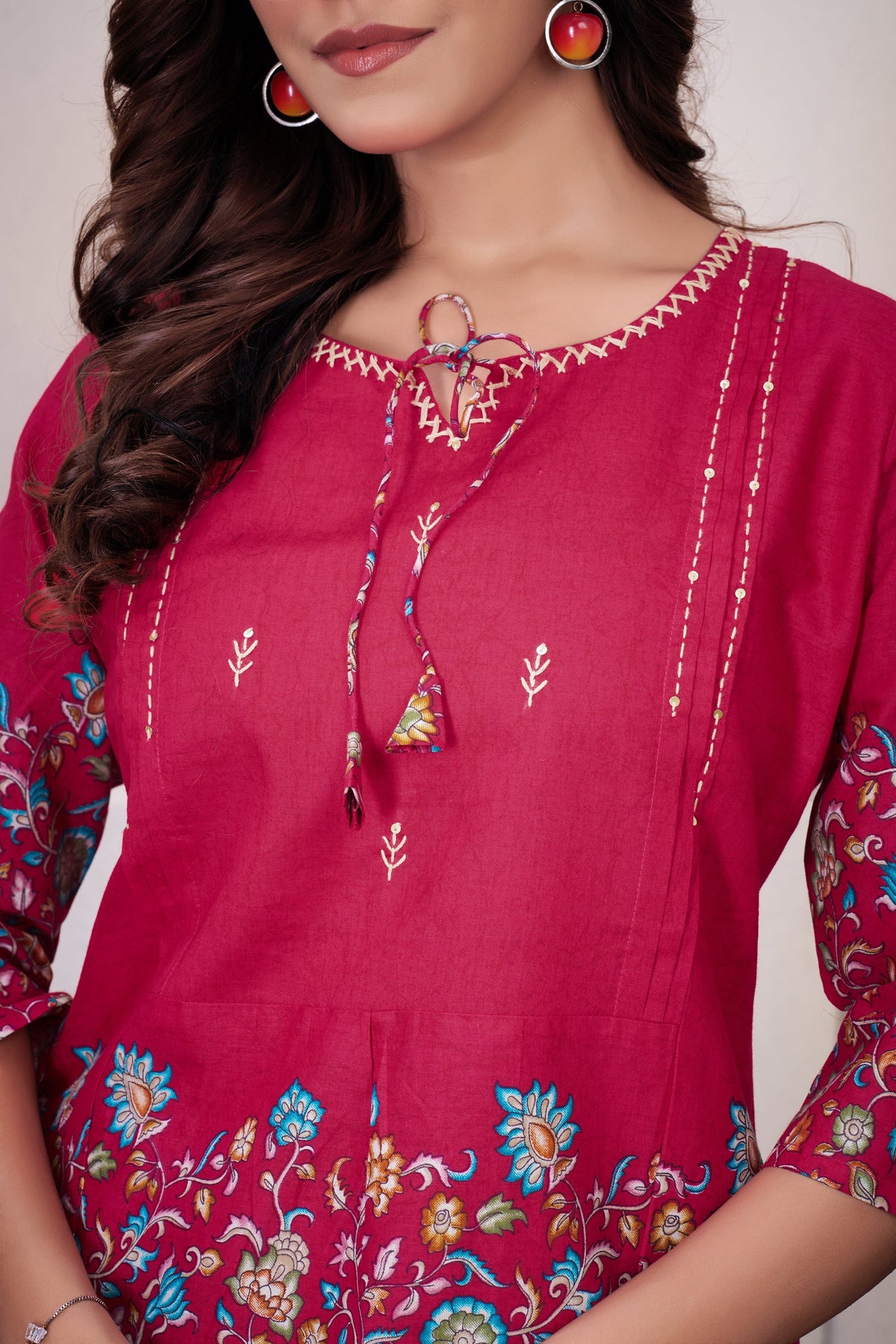 Lorenvalley Fashion Pink Pure Cotton Elegant & Trendy Printed Design Co-Ord Set | Grocsy