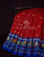 Red Colour Saree With Paithani Print Semi Soft Silk Kota Saree By Gayathri Reddy Designer Studio | Grocsy