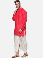 Sethukrishna Men Rose Kurta with Dhoti Pants | Grocsy