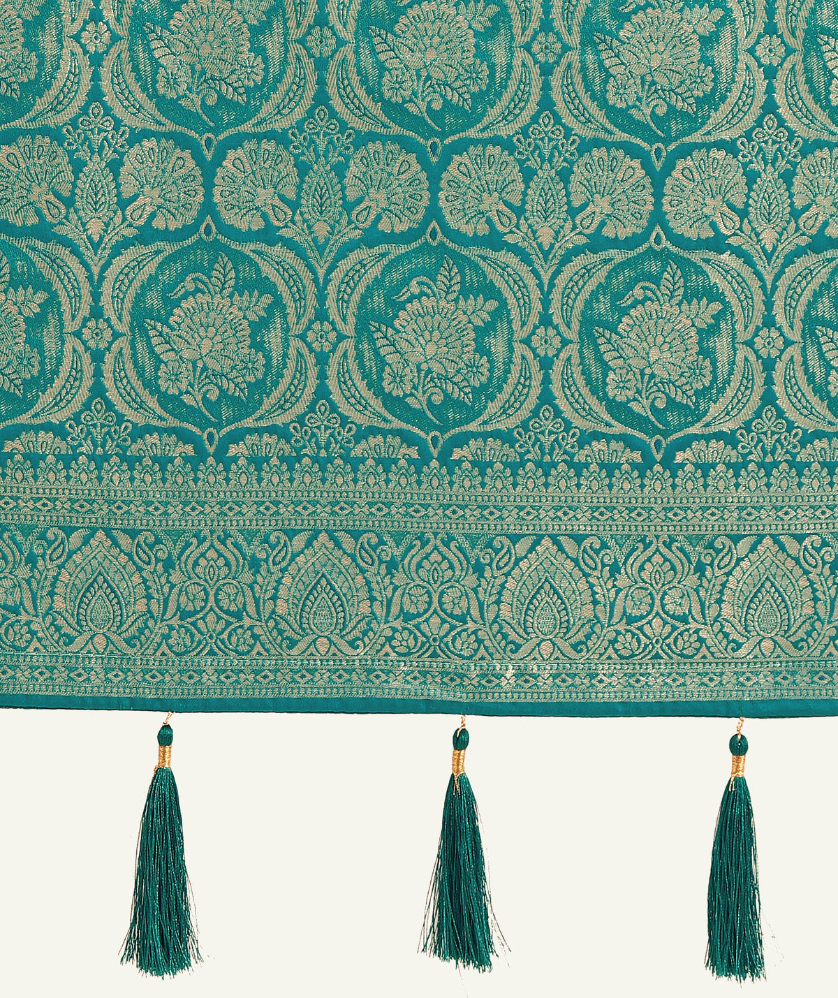 Monjolika Fashion Effervescent Turquoise Soft Banarasi Satin Silk Saree With Elision Blouse Piece | Grocsy