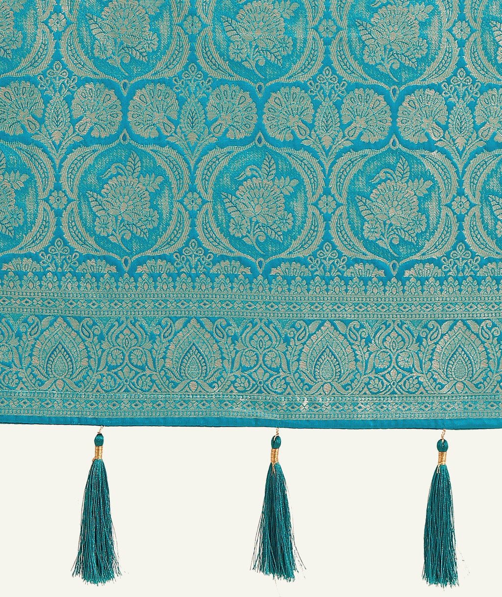 Monjolika Fashion Effervescent Aqua blue Soft Banarasi Satin Silk Saree With Elision Blouse Piece | Grocsy